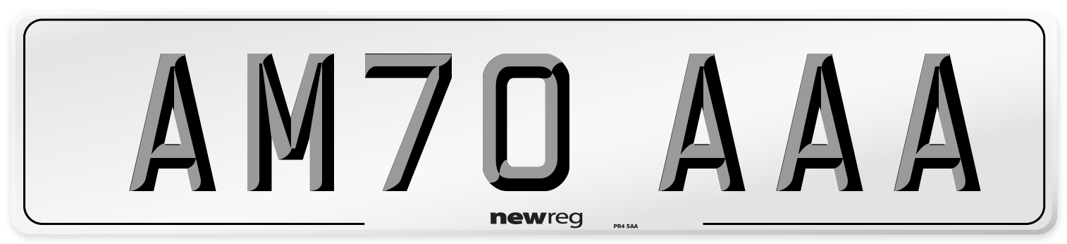 AM70 AAA Number Plate from New Reg